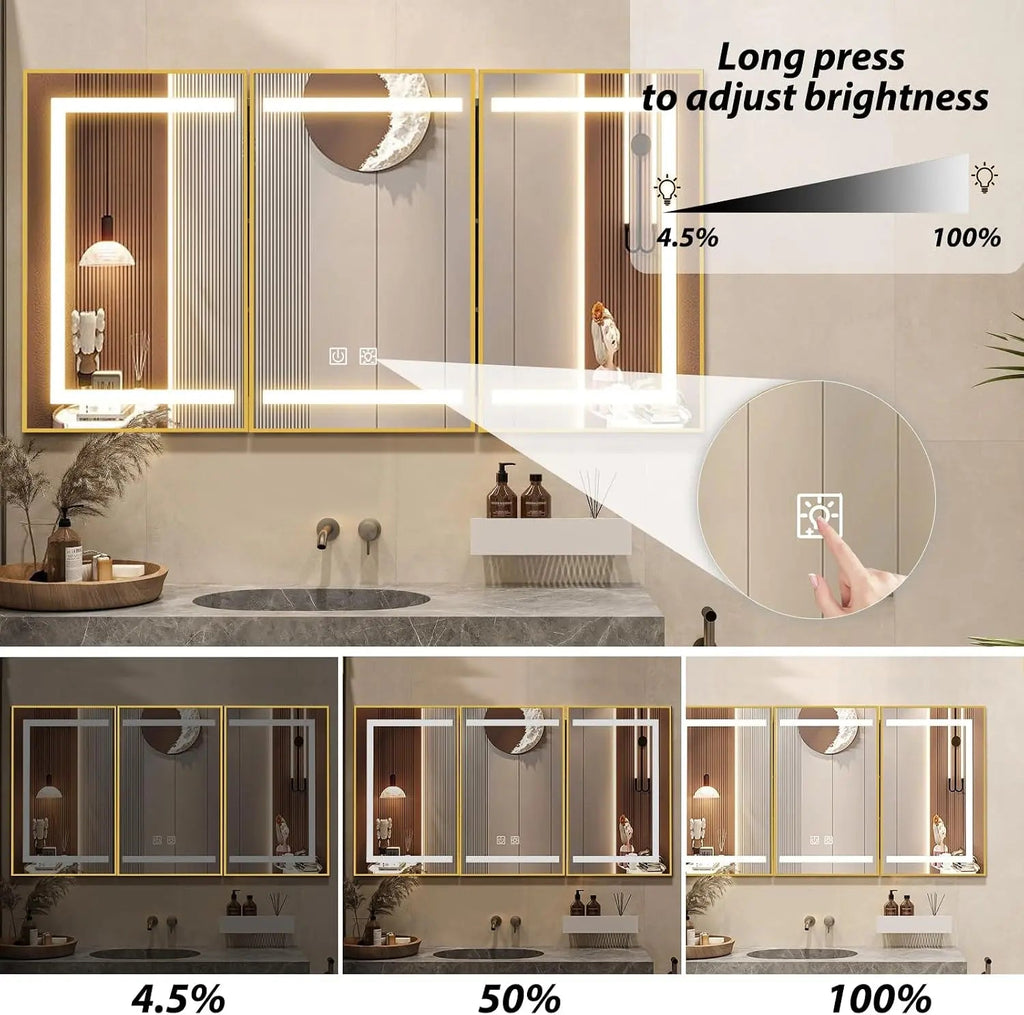 HAUSVITA  Lighted Bathroom Medicine Cabinet with Mirror