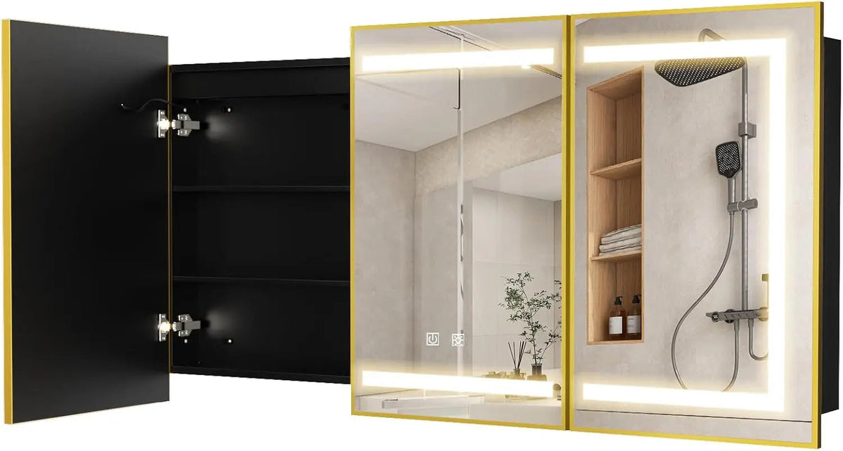 HAUSVITA  Lighted Bathroom Medicine Cabinet with Mirror