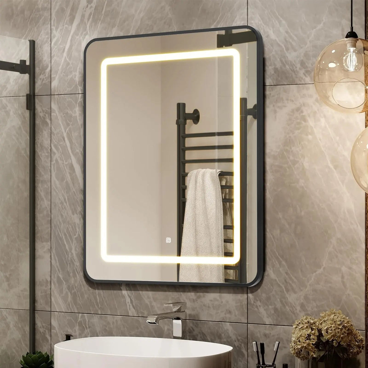 HAUSVITA  Lighted Bathroom Medicine Cabinet with Mirror