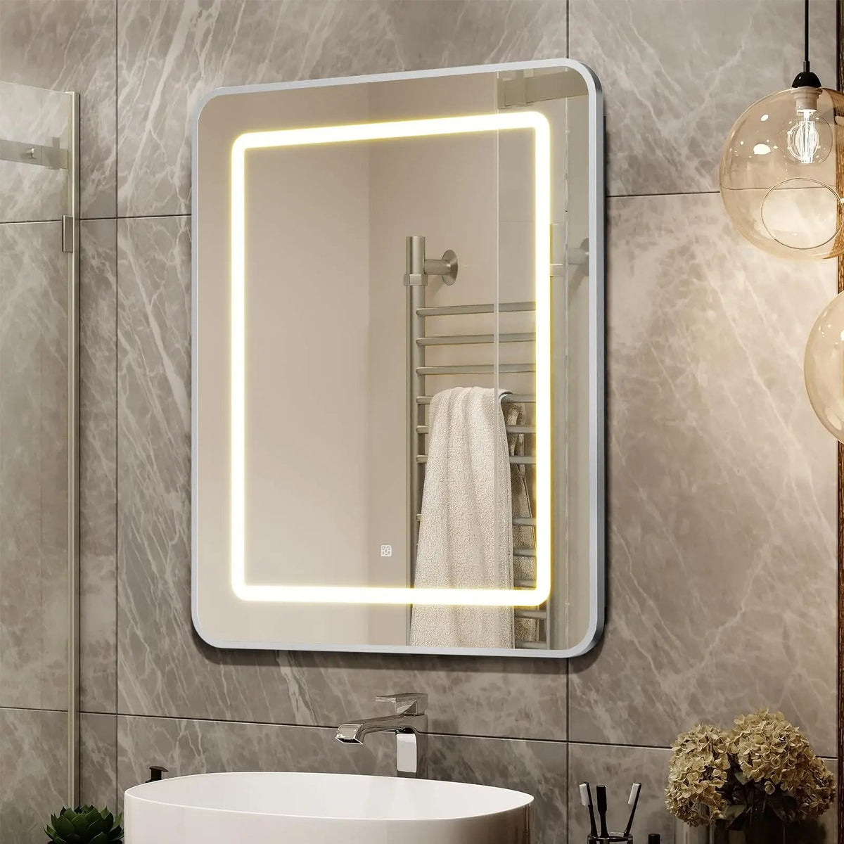 HAUSVITA  Lighted Bathroom Medicine Cabinet with Mirror