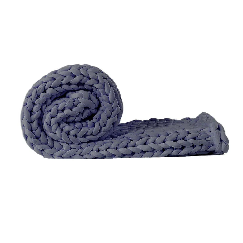 DreamZ Knitted Weighted Blanket Chunky Bulky Knit Throw Blanket 6.5KG