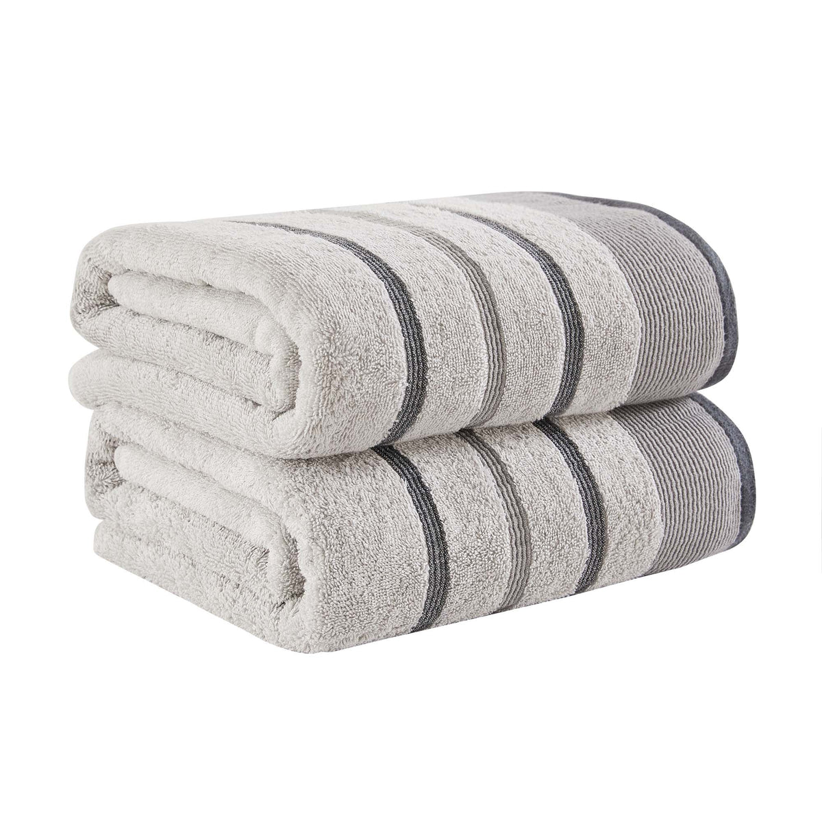 Decorative Cotton Stripe Bath Towel Set - Noelle Collection