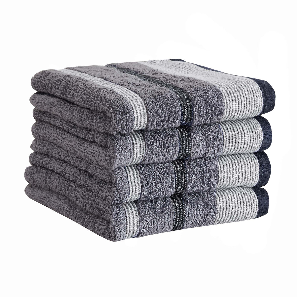 Decorative Cotton Stripe Bath Towel Set - Noelle Collection
